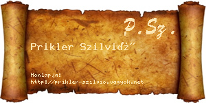 Prikler Szilvió névjegykártya